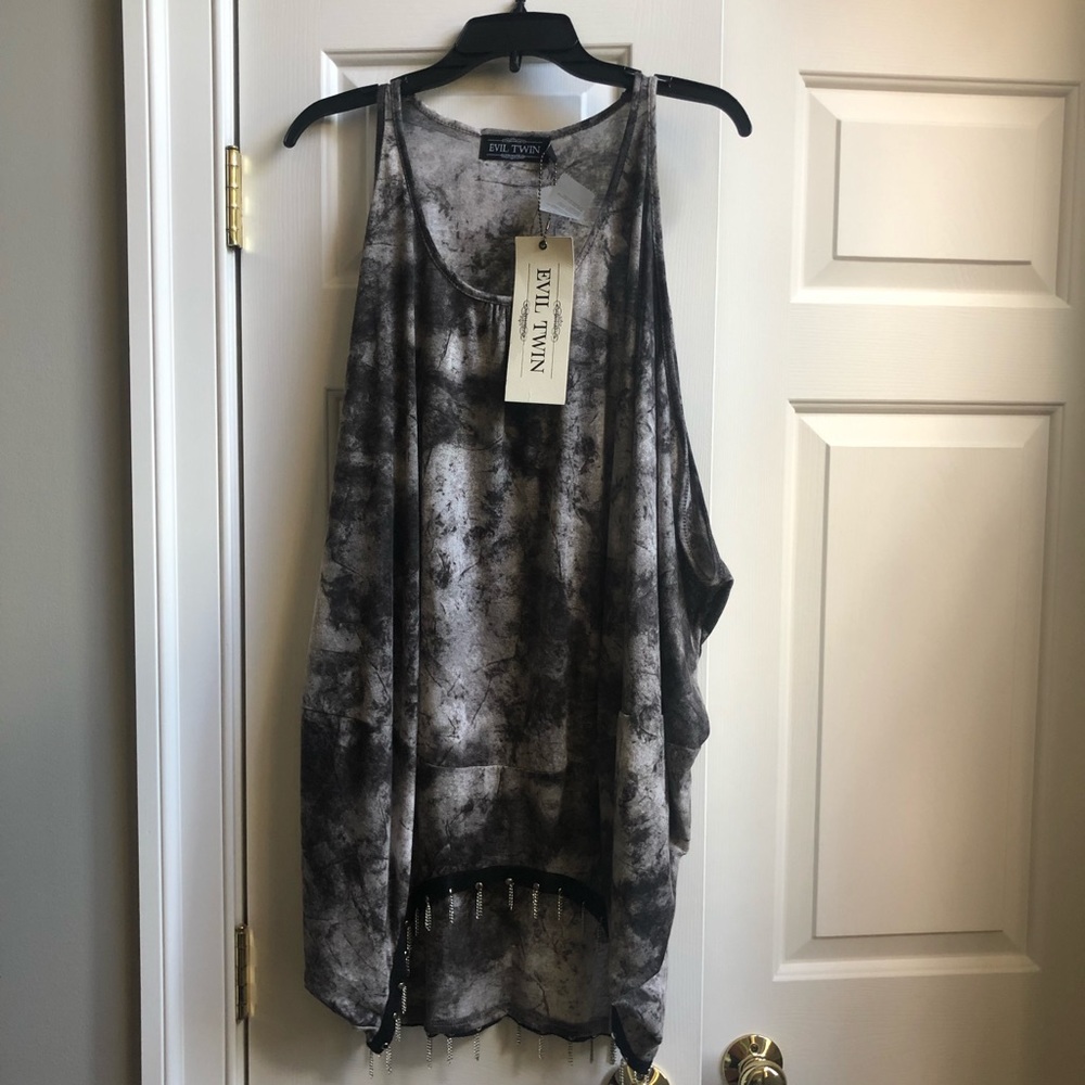 Tank style black/grey short dress Evil Twin brand